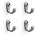 4 PACK SOLID BRASS Victorian Single Robe Coat Hook Wall Holder Antique Iron