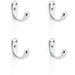 4 PACK SOLID BRASS Victorian Single Robe Coat Hook Wall Mounted Polished Chrome