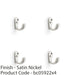 4 PACK SOLID BRASS Victorian Single Robe Coat Hook Wall Holder Satin Nickel 1