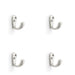 4 PACK SOLID BRASS Victorian Single Robe Coat Hook Wall Holder Satin Nickel