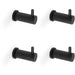 4 PACK SOLID BRASS Knurled Single Robe Coat Hook Wall Mounted Holder Matt Black