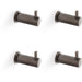 4 PACK SOLID BRASS Knurled Single Robe Coat Hook Wall Mounted Holder Dark Bronze