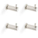 4 PACK SOLID BRASS Knurled Single Robe Coat Hook Wall Mounted Polished Nickel