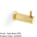 SOLID BRASS Knurled Single Robe Coat Hook - Wall Mounted Holder - Satin Brass 1