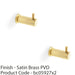 2 PACK SOLID BRASS Knurled Single Robe Coat Hook Wall Mounted Holder Satin Brass 1