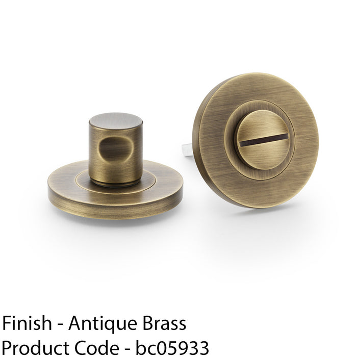 Modern Plain Thumbturn & Release Lock - Antique Brass - Bathroom Door WC 1