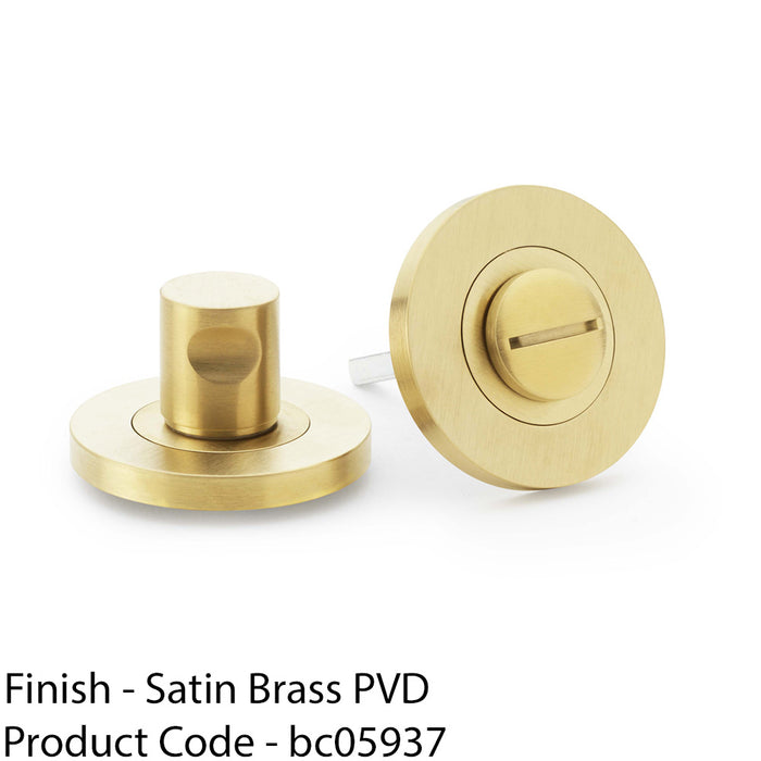 Modern Plain Thumbturn & Release Lock - Satin Brass - Bathroom Door WC 1