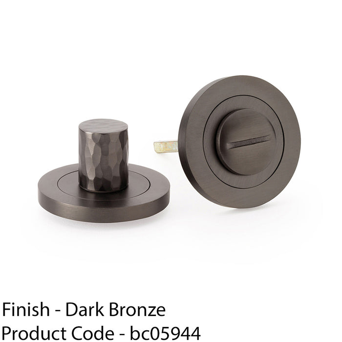 Modern Hammered Thumbturn & Release Lock - Dark Bronze - Bathroom Door WC 1