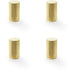 4 PACK Knurled Cylinder Cupboard Door Knob 20mm x 35mm Satin Brass Pull Handle