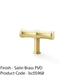 Bamboo T Bar Cupboard Door Knob - 55mm x 38mm - Satin Brass Unit Pull Handle 1