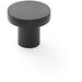 Knurled Round Radio Cupboard Door Knob - 30mm Diameter Matt Black Pull Handle