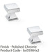 2 PACK Chunky Square Cupboard Door Knob 30mm Polished Chrome Kitchen Pull Handle 1