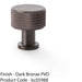 Round Knurled Door Knob - 29mm Diameter Dark Bronze Radio Cupboard Pull Handle 1