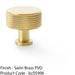 Round Knurled Door Knob - 35mm Diameter Satin Brass Radio Cupboard Pull Handle 1