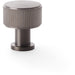 Round Reeded Door Knob - 29mm Diameter Dark Bronze Lined Cupboard Pull Handle