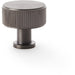 Round Reeded Door Knob - 35mm Diameter Dark Bronze Lined Cupboard Pull Handle