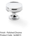 Round Fluted Door Knob 38mm Diameter Polished Chrome Retro Cupboard Pull Handle 1