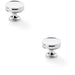2 PACK Round Fluted Door Knob 38mm Polished Chrome Retro Cupboard Pull Handle