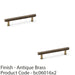2 PACK Knurled T Bar Pull Handle Antique Brass 128mm Centres Premium Drawer Door 1