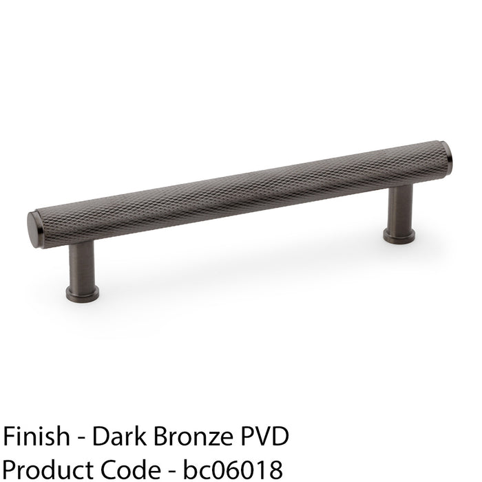 Knurled T Bar Pull Handle - Dark Bronze - 128mm Centres Premium Drawer Door 1