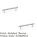 2x Knurled T Bar Pull Handle Polished Chrome 128mm Centres Premium Drawer Door 1
