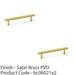 2 PACK Knurled T Bar Pull Handle Satin Brass 128mm Centres Premium Drawer Door 1