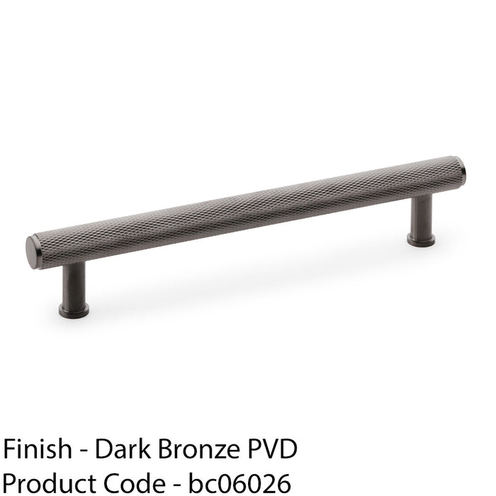 Knurled T Bar Pull Handle - Dark Bronze - 160mm Centres Premium Drawer Door 1