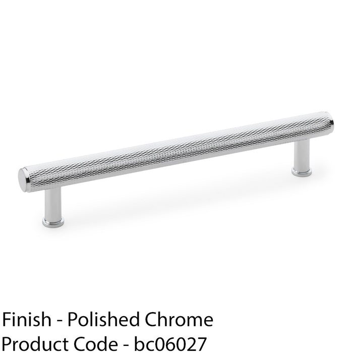 Knurled T Bar Pull Handle - Polished Chrome - 160mm Centres Premium Drawer Door 1
