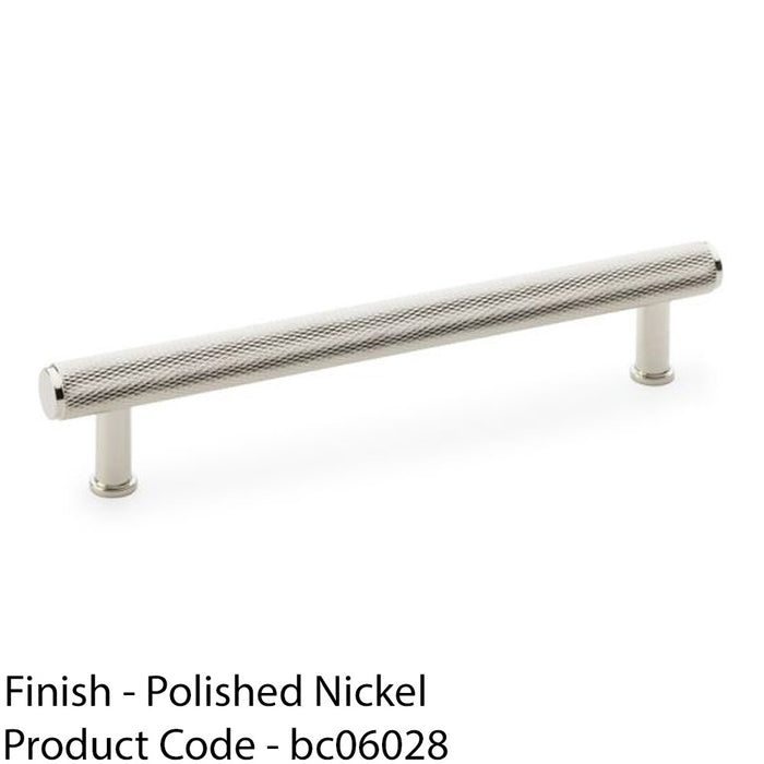 Knurled T Bar Pull Handle - Polished Nickel - 160mm Centres Premium Drawer Door 1