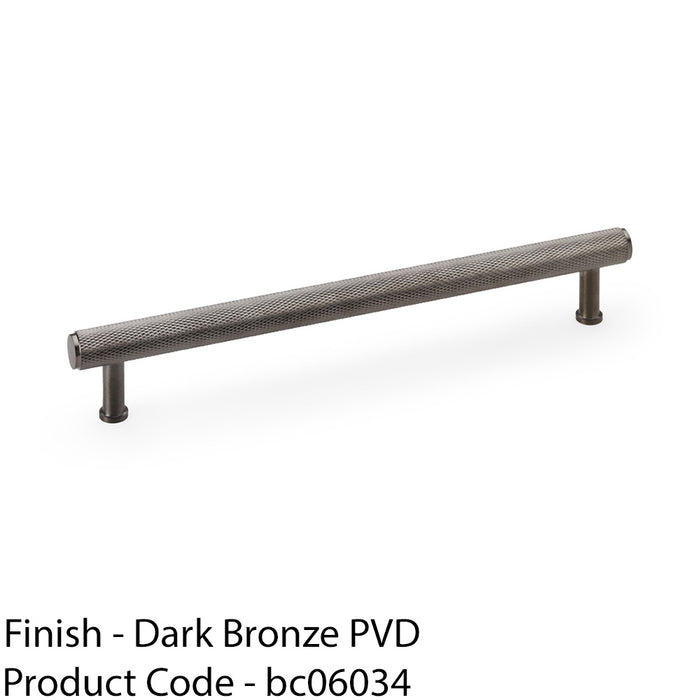 Knurled T Bar Pull Handle - Dark Bronze - 224mm Centres Premium Drawer Door 1