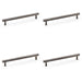 4 PACK Knurled T Bar Pull Handle Dark Bronze 224mm Centres Premium Drawer Door