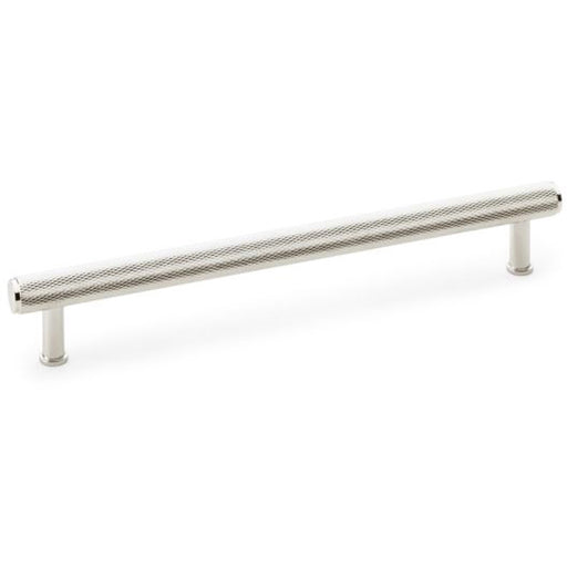 Knurled T Bar Pull Handle - Polished Nickel - 224mm Centres Premium Drawer Door