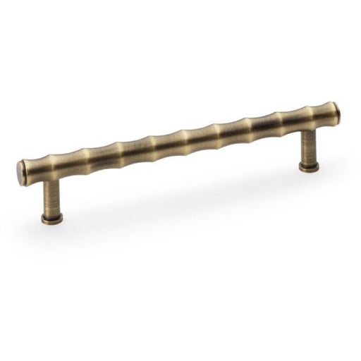 Bamboo T Bar Pull Handle - Antique Brass 128mm Centres SOLID BRASS Drawer Door