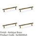 4 PACK Bamboo T Bar Pull Handle Antique Brass 128mm Centres SOLID BRASS Door 1