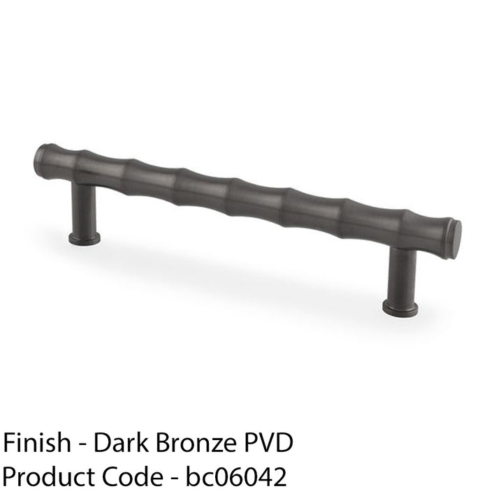 Bamboo T Bar Pull Handle - Dark Bronze 128mm Centres SOLID BRASS Drawer Door 1