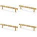 4x Bamboo T Bar Pull Handle Satin Brass 128mm Centres SOLID BRASS Drawer Door