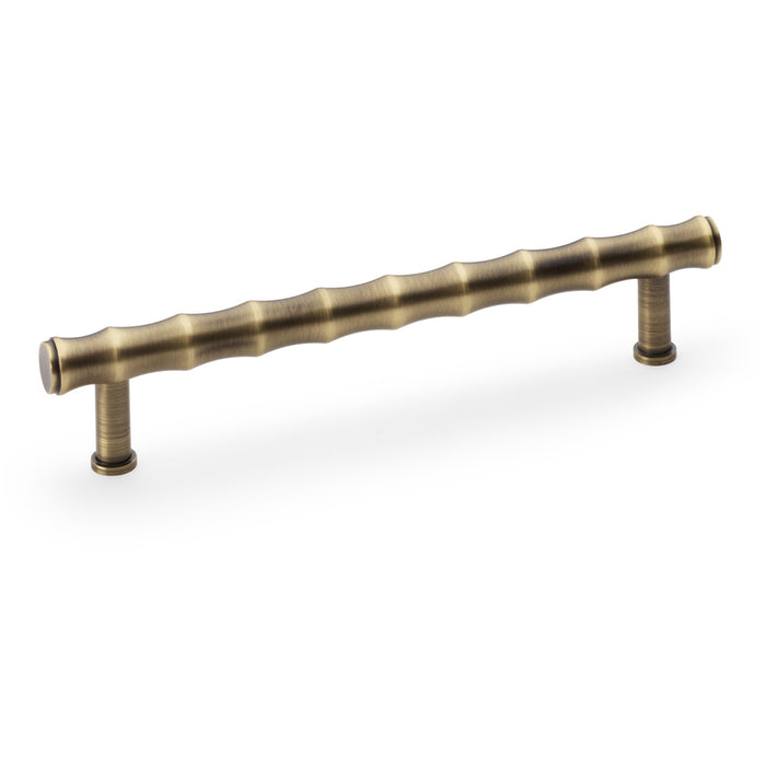 Bamboo T Bar Pull Handle - Antique Brass 160mm Centres SOLID BRASS Drawer Door