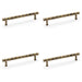 4 PACK Bamboo T Bar Pull Handle Antique Brass 160mm Centres SOLID BRASS Door