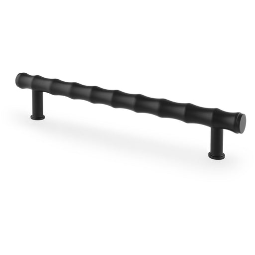 Bamboo T Bar Pull Handle - Matt Black 160mm Centres SOLID BRASS Drawer Door