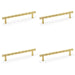 4x Bamboo T Bar Pull Handle Satin Brass 160mm Centres SOLID BRASS Drawer Door