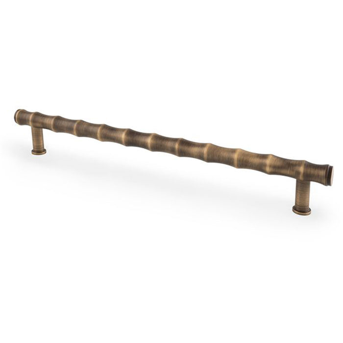 Bamboo T Bar Pull Handle - Antique Brass 224mm Centres SOLID BRASS Drawer Door
