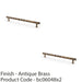 2 PACK Bamboo T Bar Pull Handle Antique Brass 224mm Centres SOLID BRASS Door 1