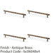 4 PACK Bamboo T Bar Pull Handle Antique Brass 224mm Centres SOLID BRASS Door 1