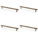 4 PACK Bamboo T Bar Pull Handle Antique Brass 224mm Centres SOLID BRASS Door