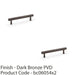 2x Reeded T Bar Pull Handle Dark Bronze 128mm Centres SOLID BRASS Drawer Lined 1
