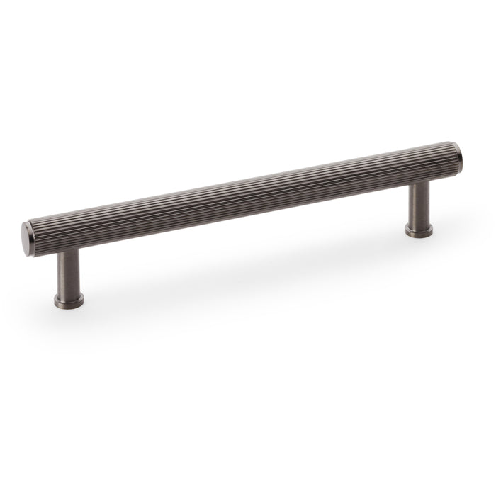 Reeded T Bar Pull Handle - Dark Bronze 160mm Centres SOLID BRASS Drawer Lined