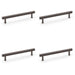 4x Reeded T Bar Pull Handle Dark Bronze 160mm Centres SOLID BRASS Drawer Lined