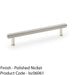 Reeded T Bar Pull Handle - Polished Nickel 160mm Centre SOLID BRASS Drawer Lined 1