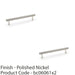 2 PACK Reeded T Bar Pull Handle Polished Nickel 160mm Centre SOLID BRASS Lined 1