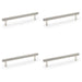 4 PACK Reeded T Bar Pull Handle Polished Nickel 160mm Centre SOLID BRASS Lined
